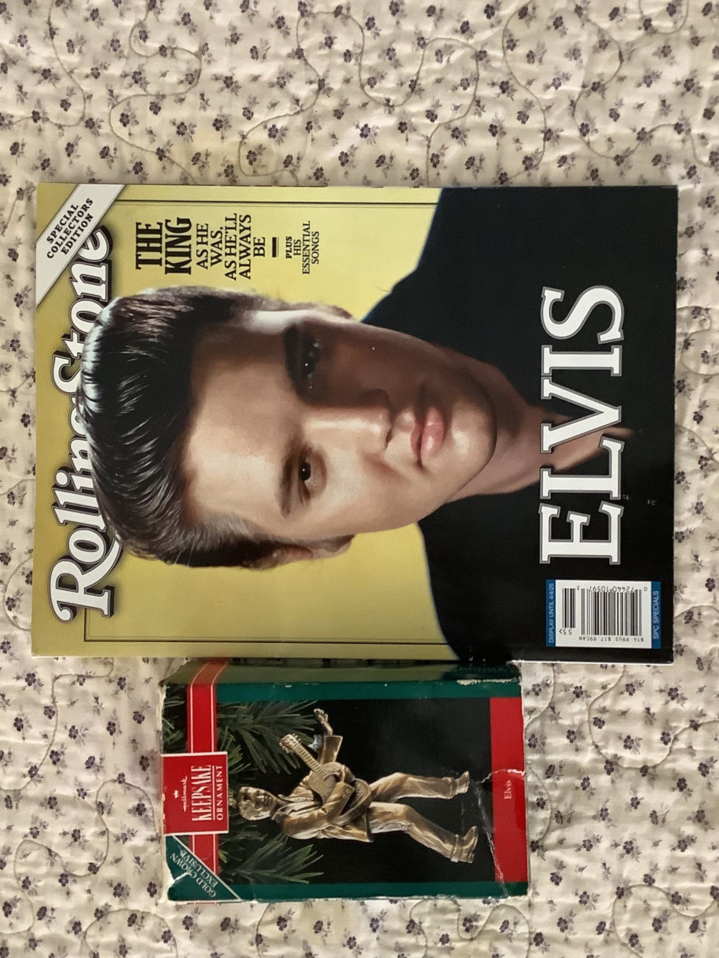ELVIS “THE KING” ROLLING STONE SPECIAL COLLECTORS EDITION MAGAZINE & ELVIS KEEPSAKE ORDAMENT
