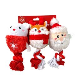 3 Christmas Dog Squeaky Toys 