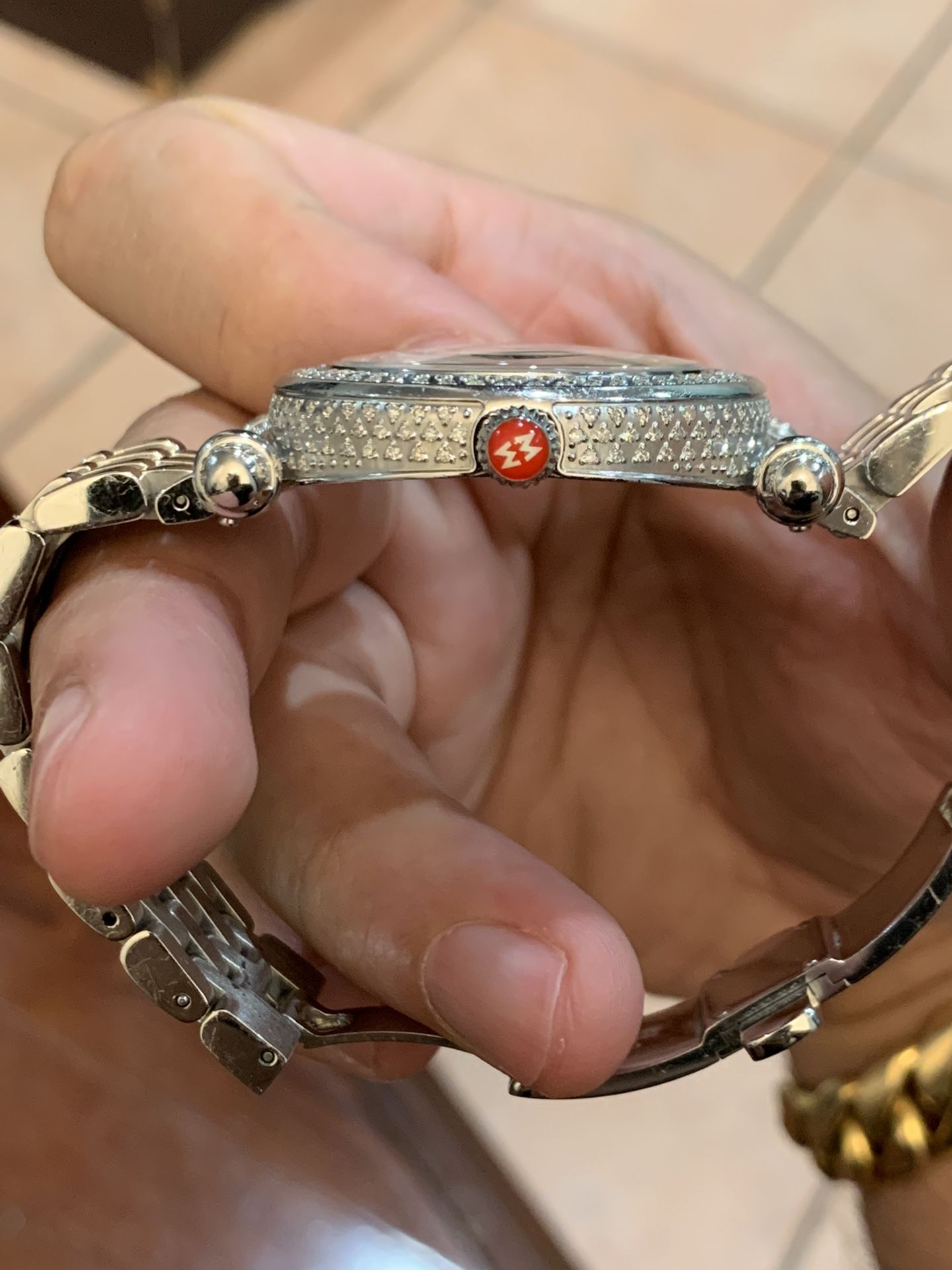 Michele caber diamond top bracelet watch 35mm