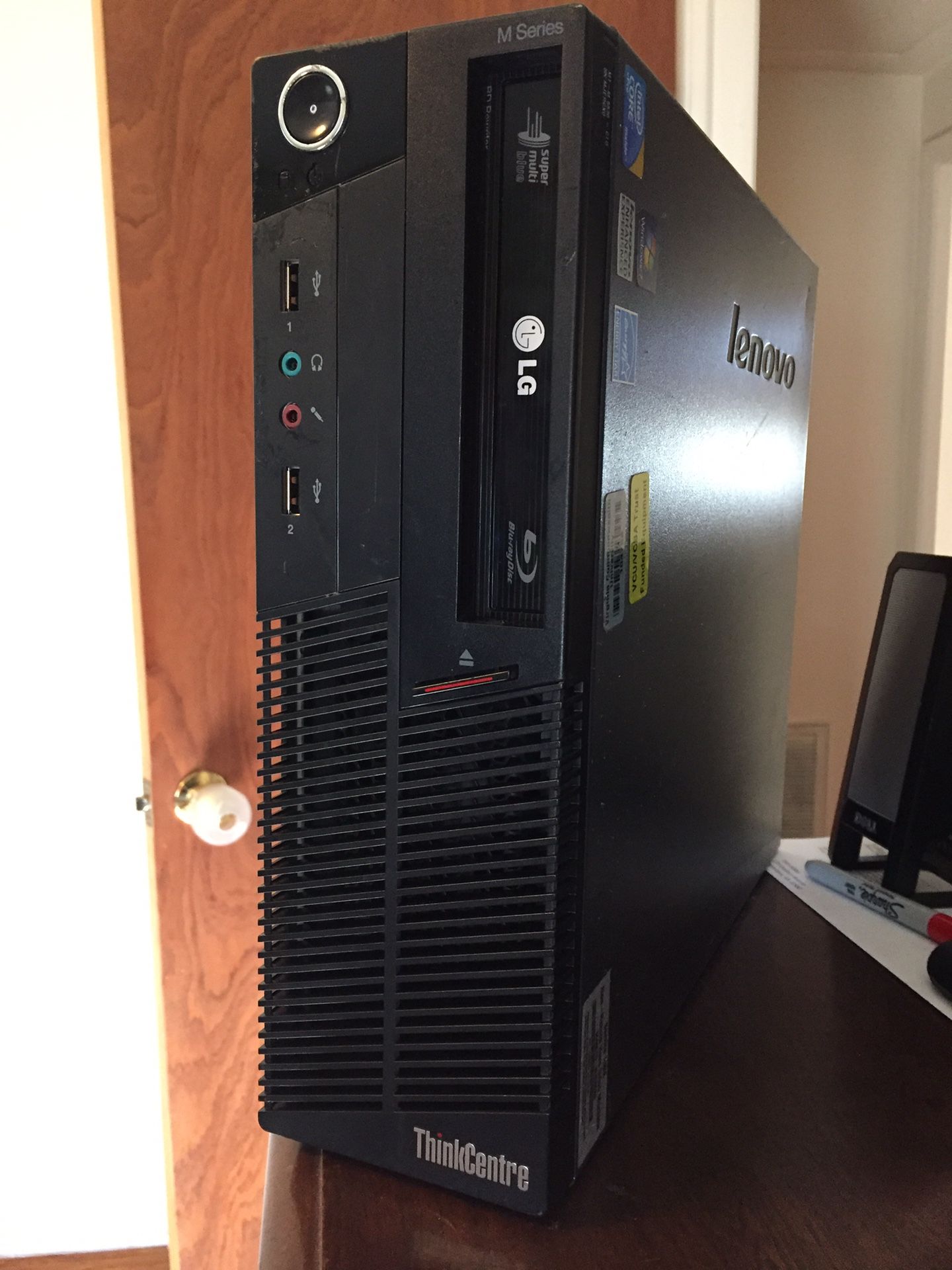 Lenovo ThinkCentre M Series SFF w/ monitor, keyboard and mouse