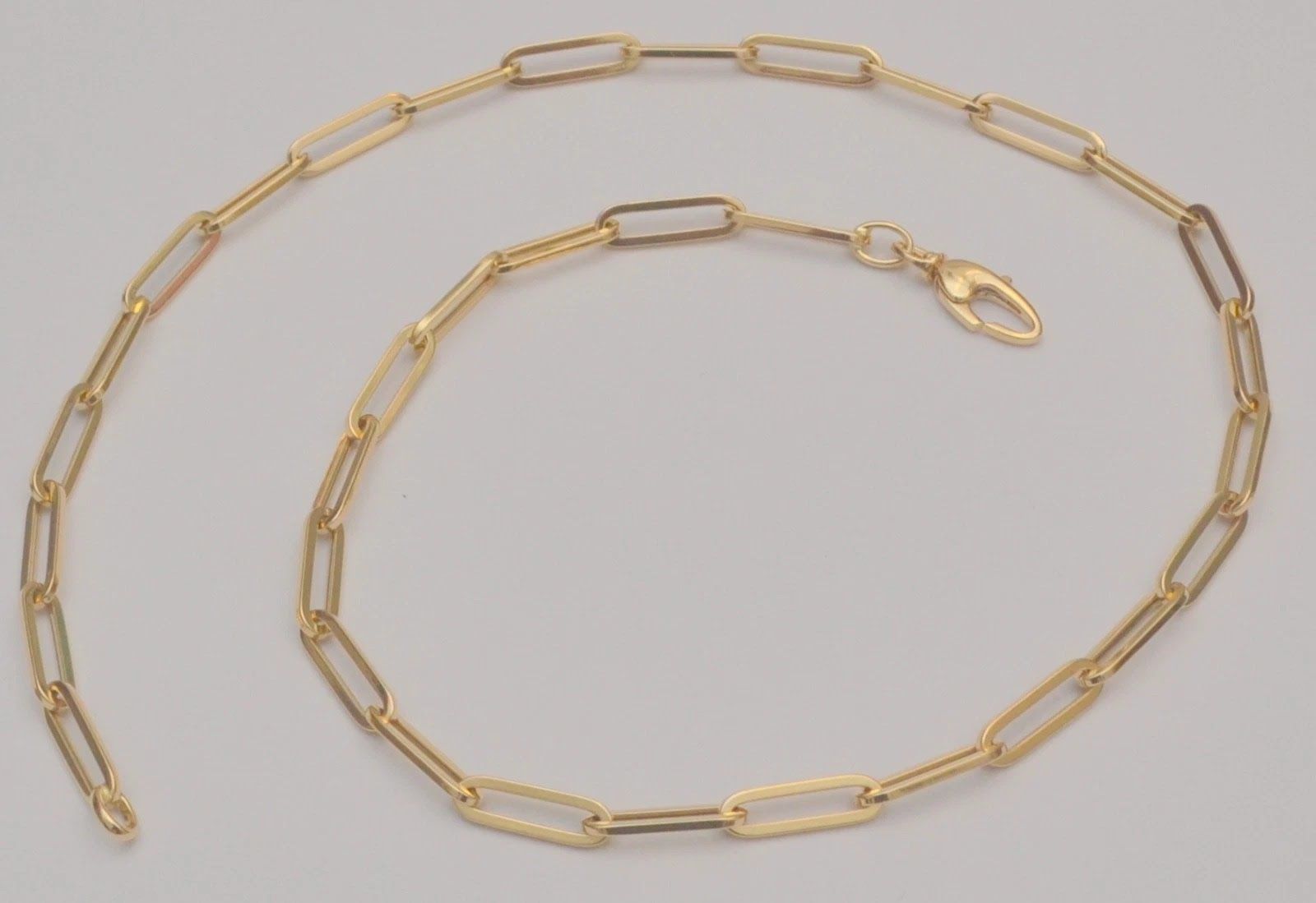 14K Yellow Gold Paperclip Link Chain Necklace Made in Italy 18” 8.5g