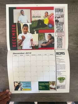 Rare 2013 Famous Fit Fitness Calendar featuring Steve Lacy in an early-career modeling/fitness feature.