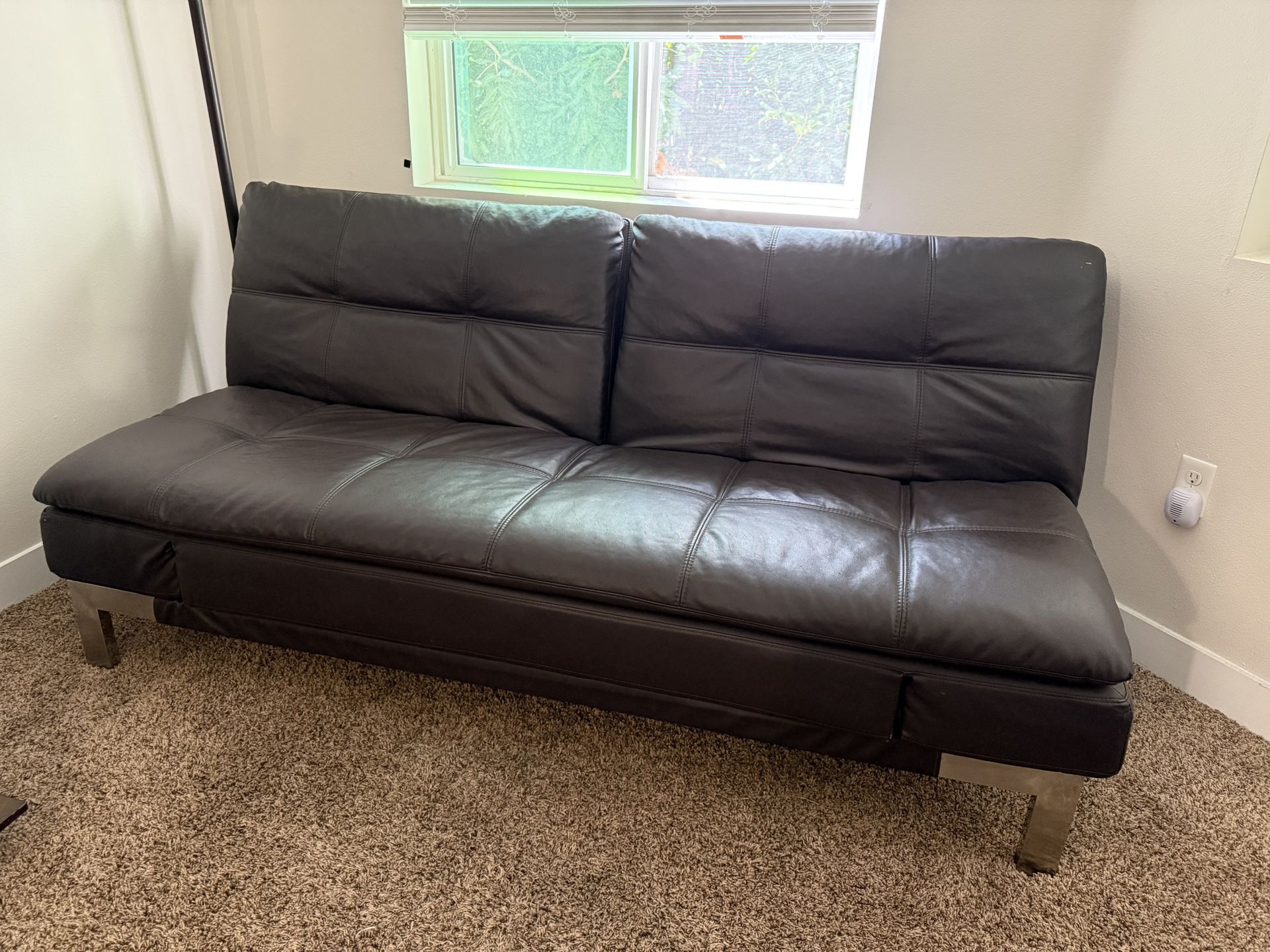 Leather Futon Couch With Headrest