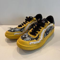 Brand X Custom Style Yellow Low Top Sneakers Men’s US 10 EU 44