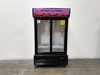 48 Inch Double Slide Glass Door Commercial Flowers Floral Refrigerator Cooler