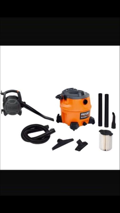 RIDGID 16 gallon detach blower wet and dry vacuum ( slightly used)