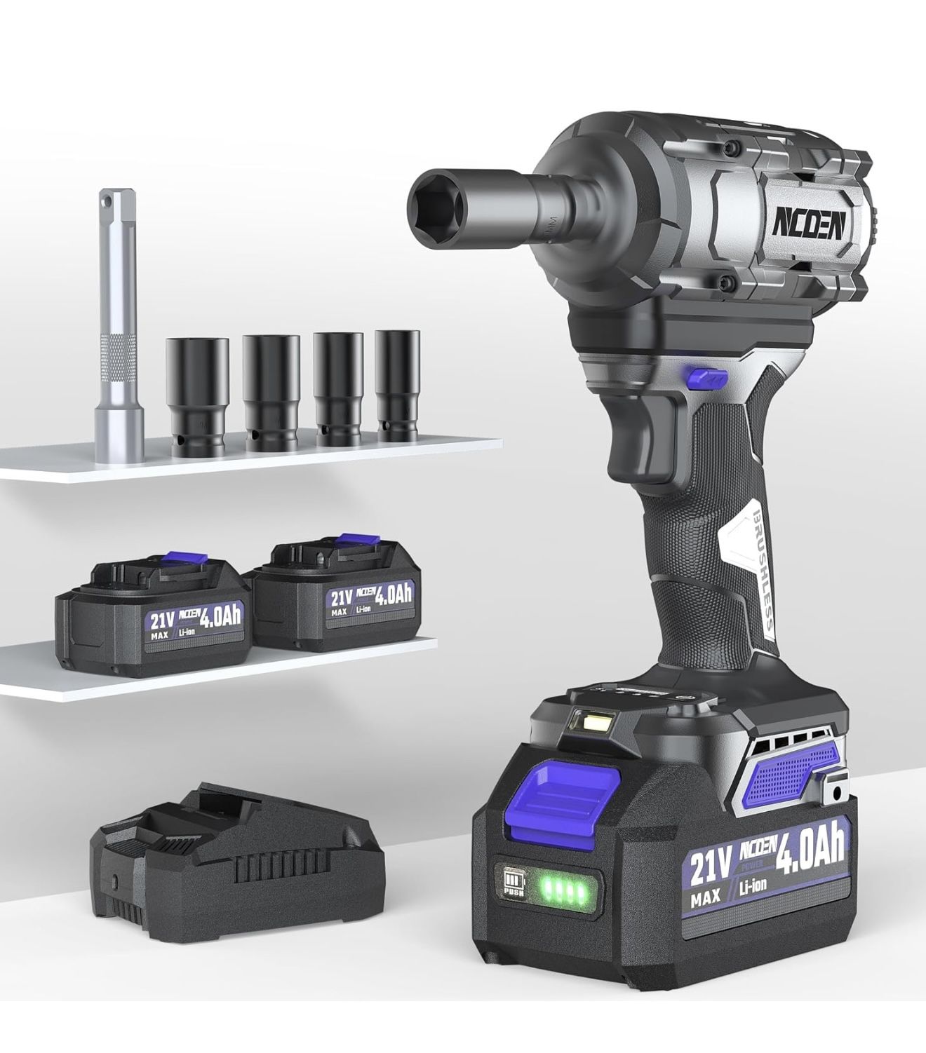 850Nm Cordless Impact Wrench 1/2 Inch 