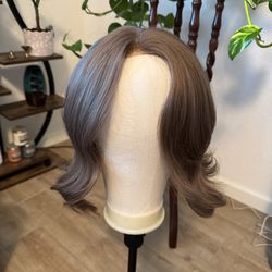 Light brown, synthetic wig