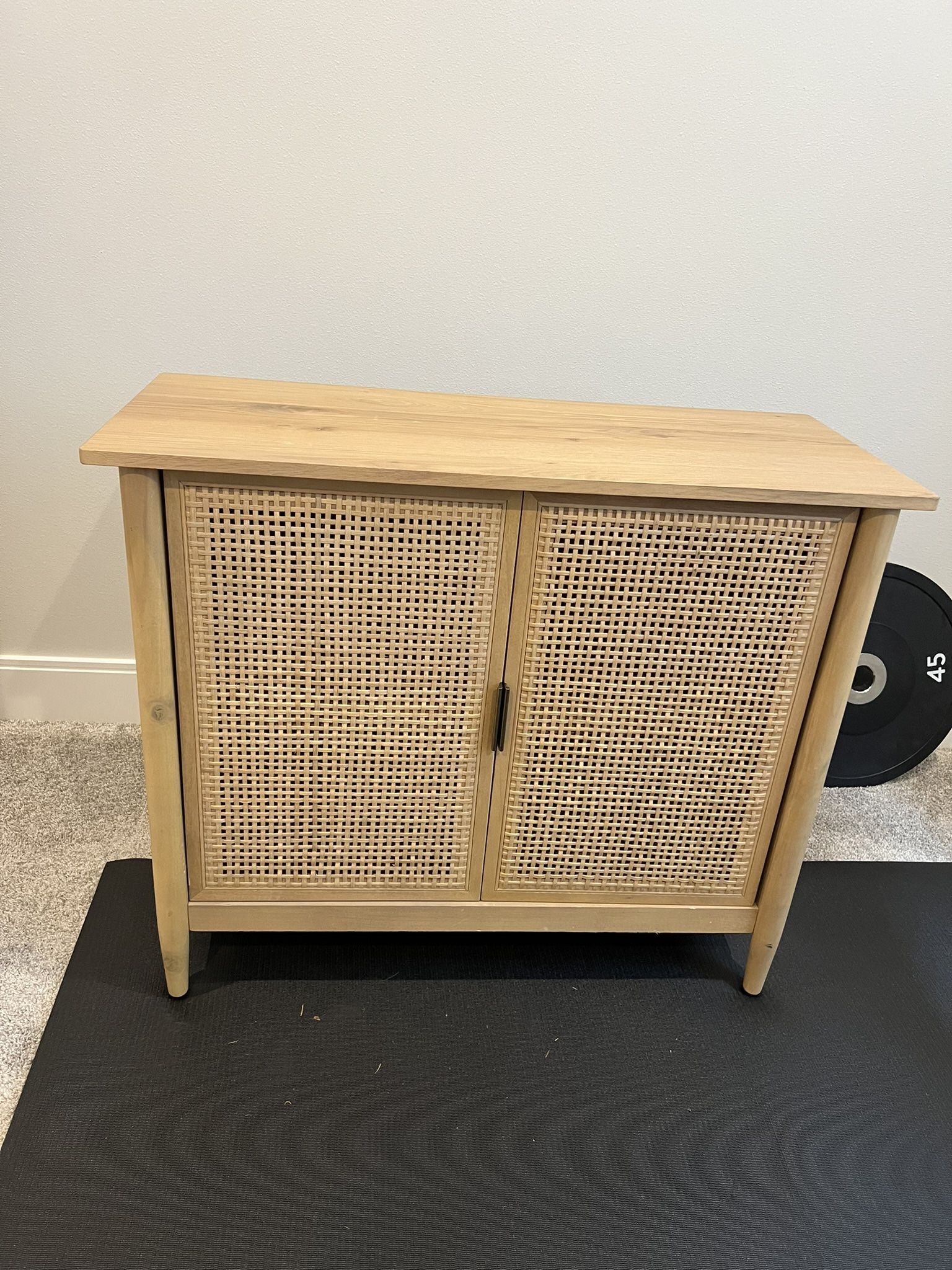 Studio Mcgee Wood & Cane Cabinet