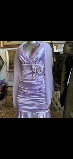 Purple Satin Formal Gown Dress
