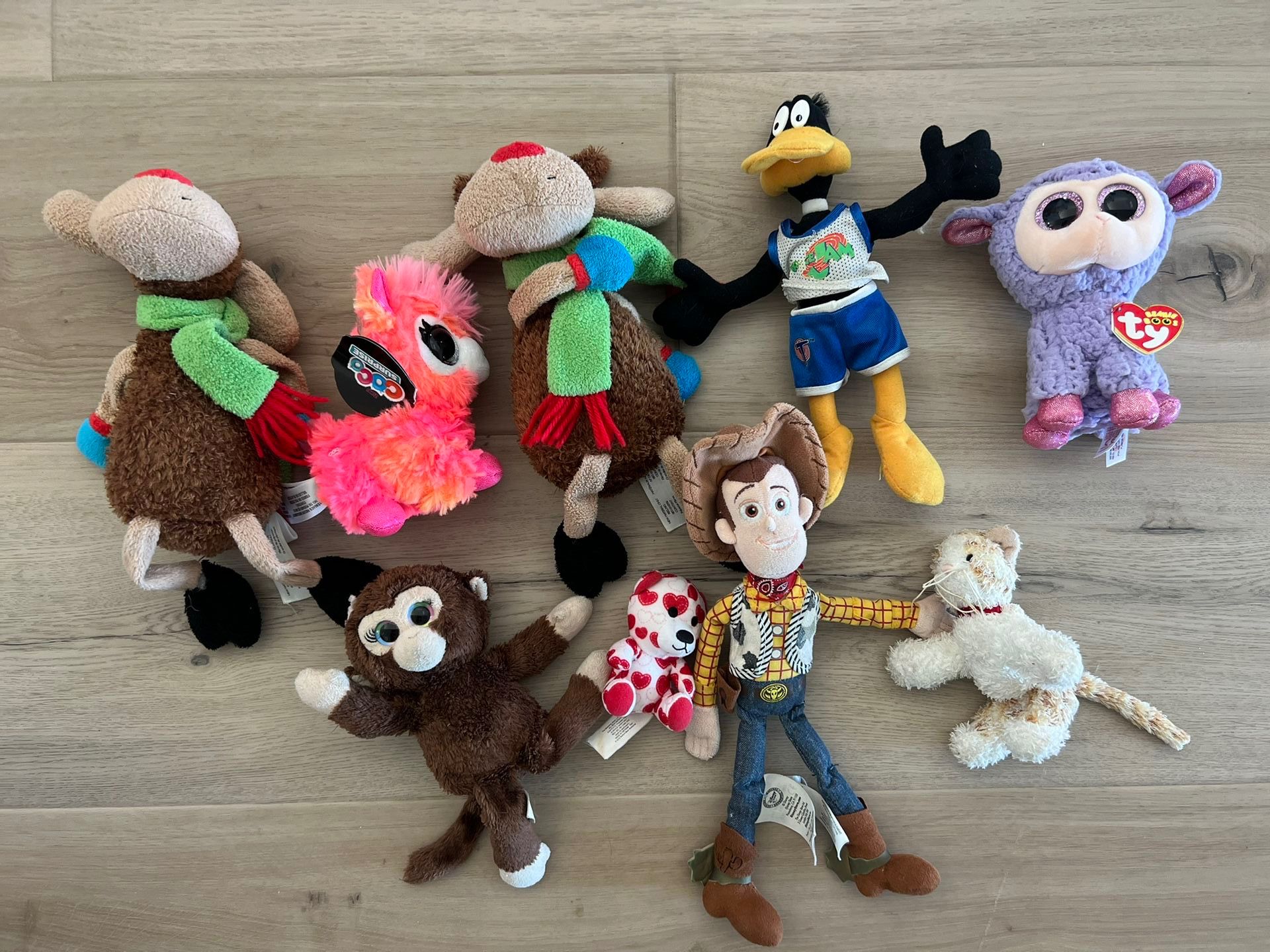 small stuffed animals plush toys disneyland monkey ty baby lamb donald duck moose llama cat bear
