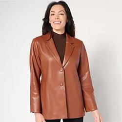Dennis Basso Regular Luxe Faux Leather Jacket