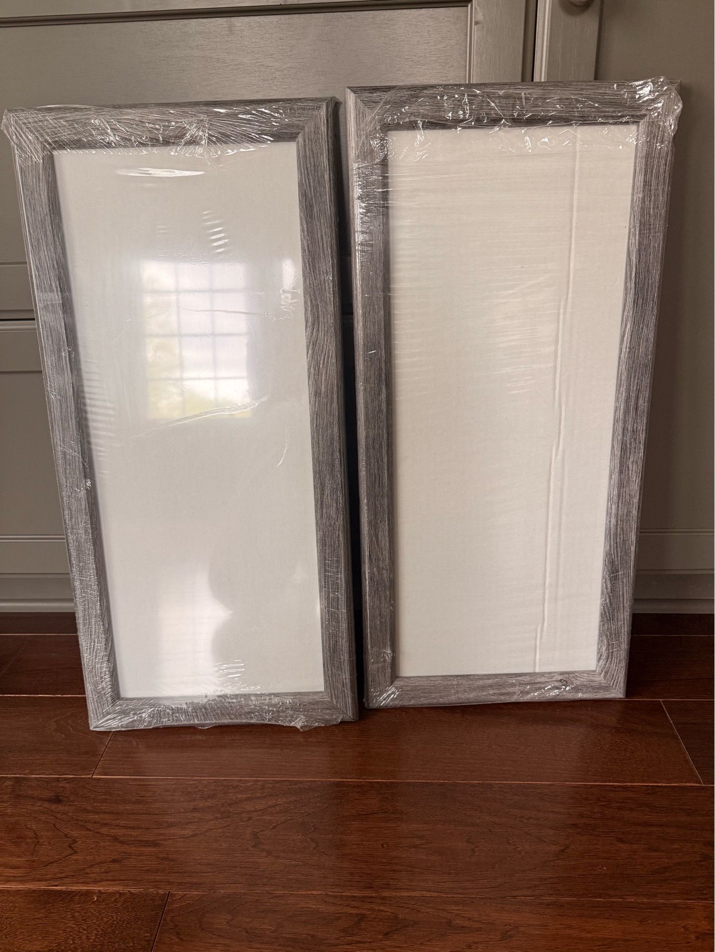 2 distressed grey wood frames. New!
