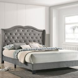 LAST ONE IN STOCK! Gray Platform Bed Frame Queen Size! Pay At Delivery! Brand New!