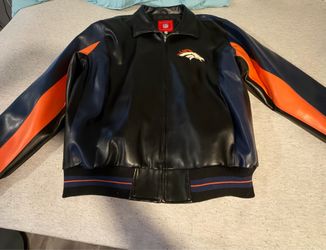 NFL Denver Broncos Leather Zip-Up Jacket vintage