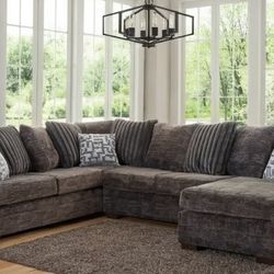 Dark Gray Couch Sofa Sectional - Atlanta Same Day Delivery 
