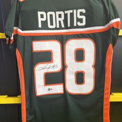 Clinton Portis Signed Custom Miami Hurricanes Jersey