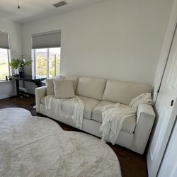 Off White Couch With Fold Put Bed (foam Memory Mattress) Very Comfortable. 