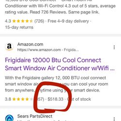 Pre Owned Frigidaire Gallery Air Conditioner 12,000 BTU