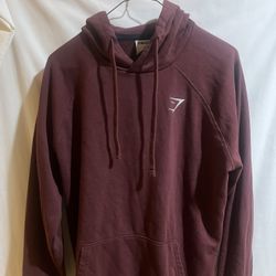 Gymshark Men’s CREST HOODIE Burgundy Size Medium Used Good Condition $35 Meet Up In Irving @dfwgoods