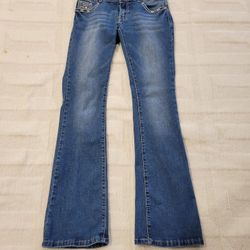 Blue Cowgirl Jeans With Crosses 