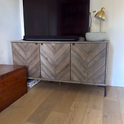 World Market Grey Wood Storage Tv Media Cabinet Dresser