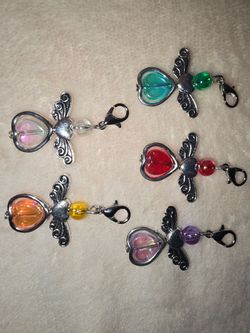 Angel Heart Clip-On Charms Set of 5