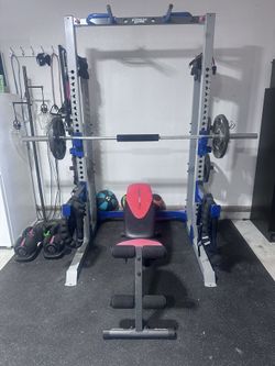 Squat, rack, and bench press freestanding