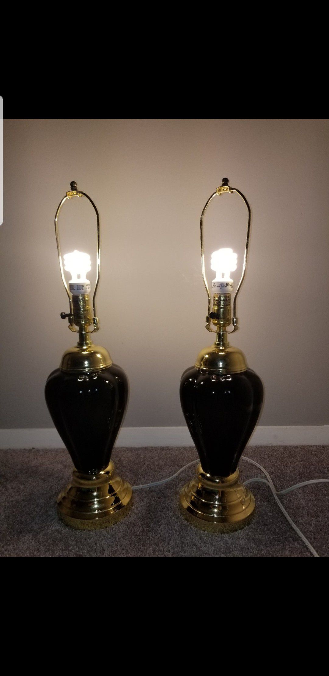 Black & Gold Lamp Pair