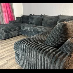 Brand New Comfy Plush Corduroy Sectional Set 