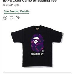 Men's Bape tee Shirt A Bathing Ape T-shirt (Purple Camo)