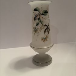 Antique Bristol Opaque Glass Vase Victorian 