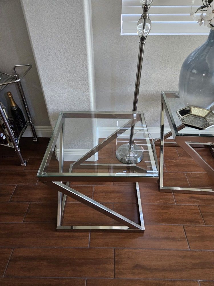 2 Glass End Tables