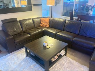 Leather sectional sofa