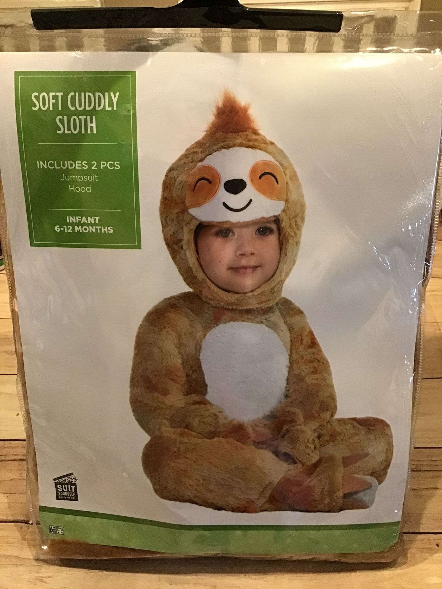 Soft Cuddly Sloth Infant Costume Size 6/12 Months -New