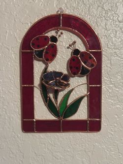 Stained Glass Ladybug Suncatcher