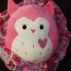 Pink Squishy Plushy Heart Themed Stuffed Friend