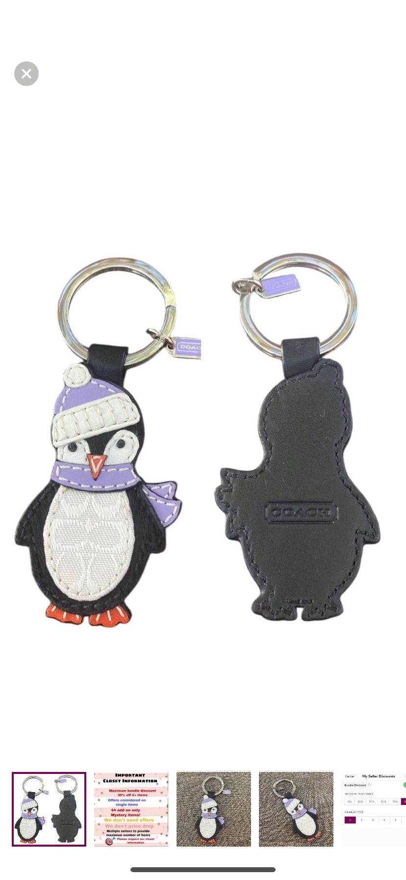 Vintage Coach Penguin Keychain