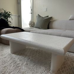 Modway Relic Concrete Textured Coffee Table, White