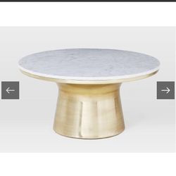Marble Topped Pedestal Coffee Table