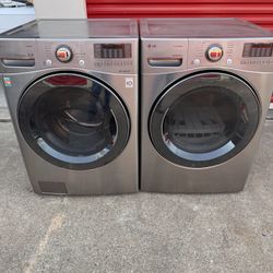 LG washer and dryer gas set with steam 