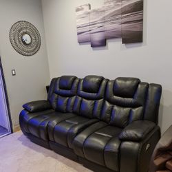 Electric Recliner Italian Leather Sofa