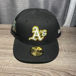A’s Fitted Black Hat