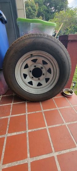 Trailer rim & tire-6 lug 15" steel rim & Hi-Run tire-LQ229-ST205/75/D15