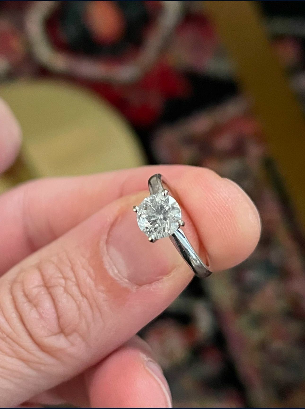 Womens 1 CT. T.W. Genuine White Diamond 14K White Gold Round Solitaire Engagement Ring 