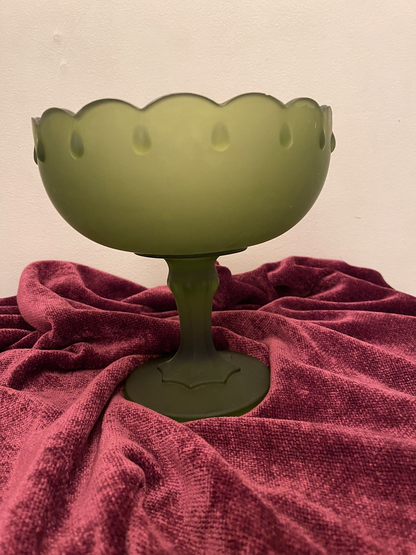 Frosted Green Goblet 