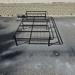 Gray Metal Platform Bed Frame It's Foldable To Transport In The Car