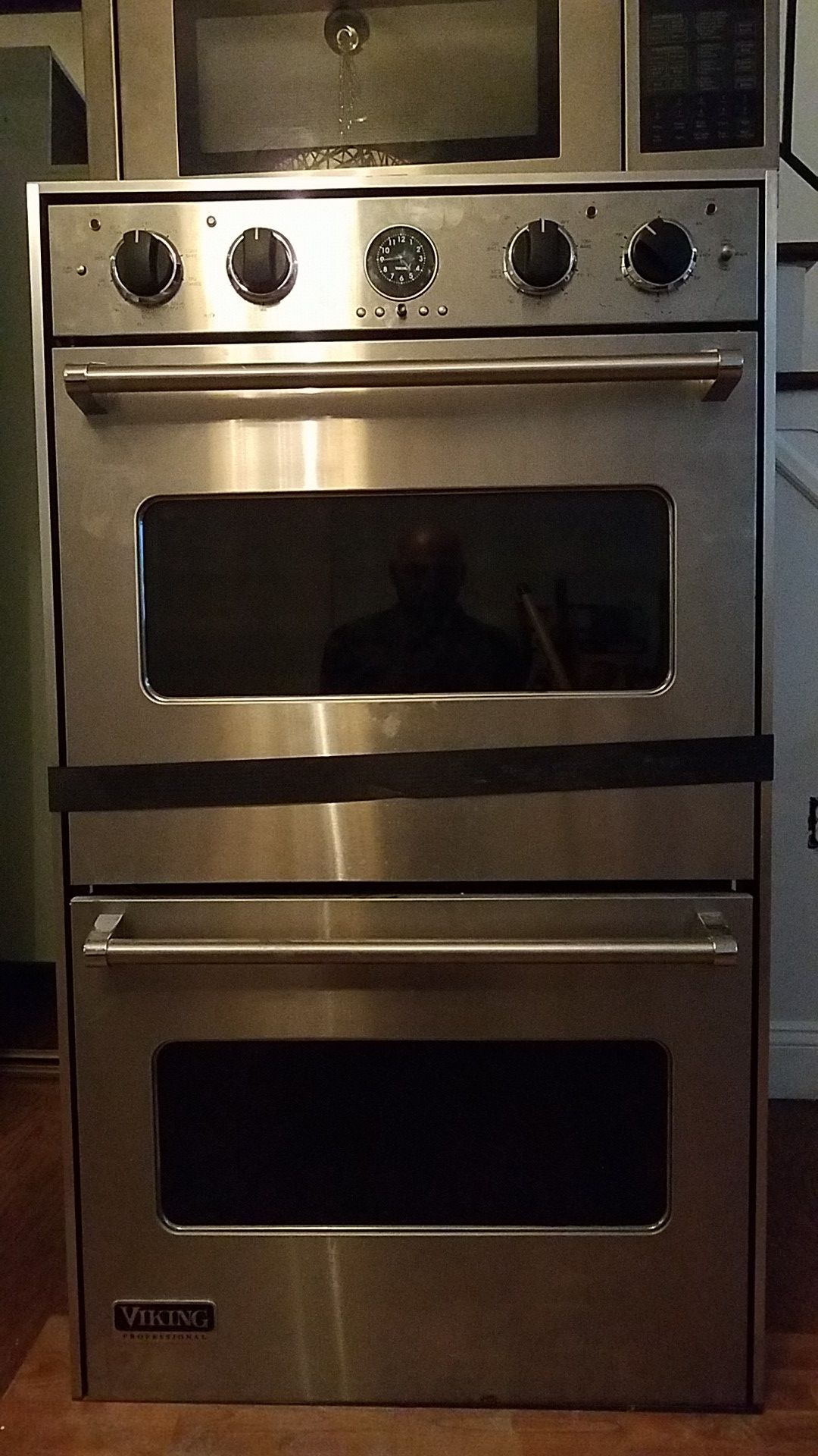 Viking professional wall oven and viking microwave and sub_zero fridge