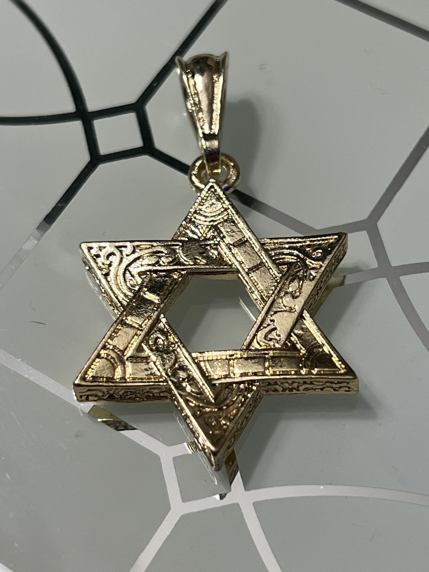 Star Of David Gold Plated Pendant 
