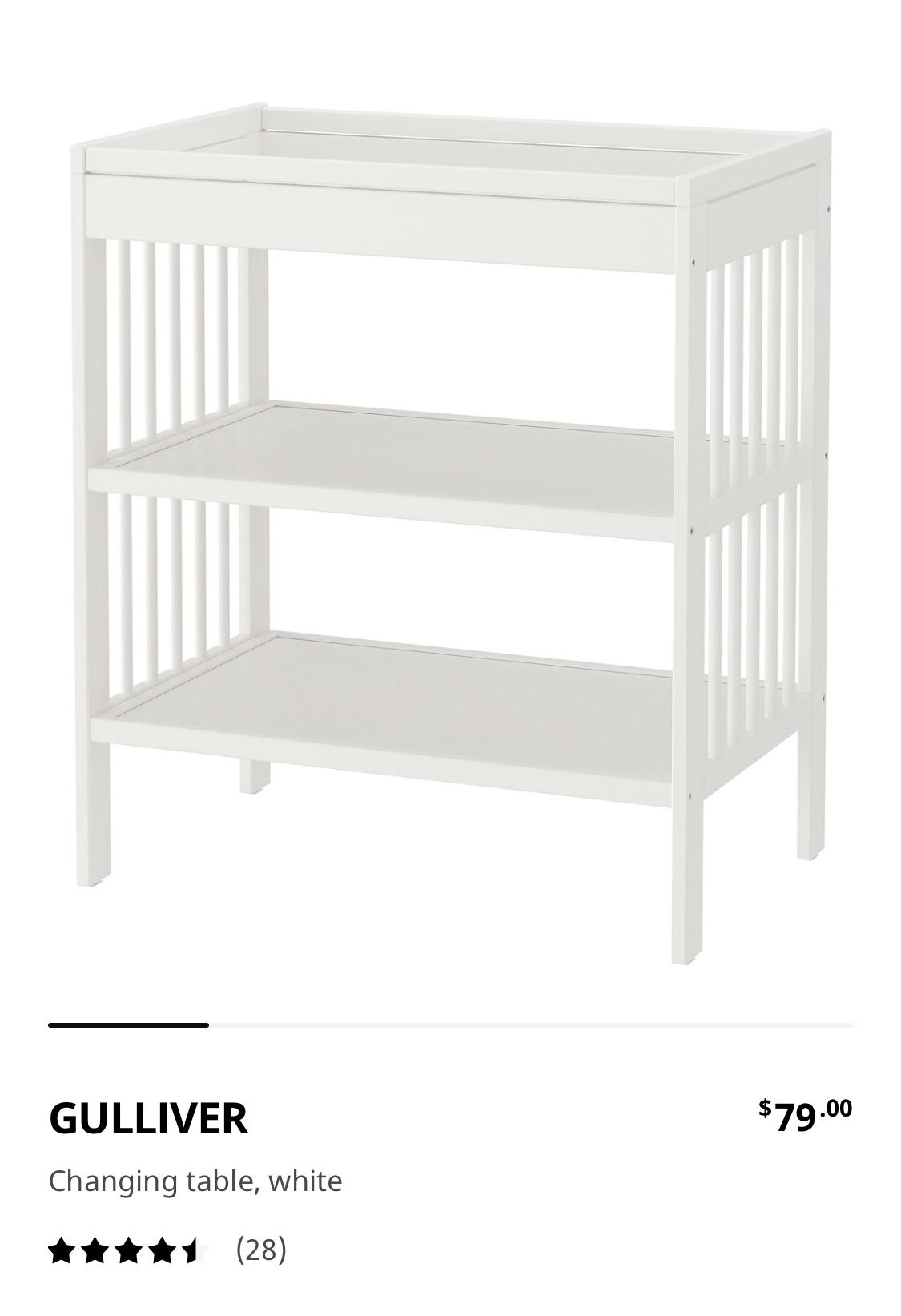 Changing table for baby
